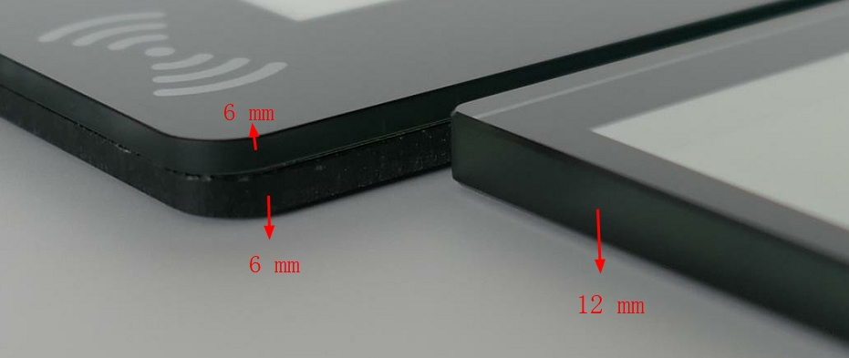 Touch screen with 12mm thick glass cover